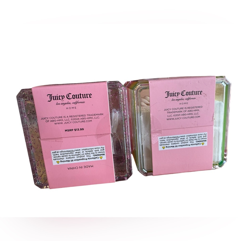 Juicy Couture NWT Acrylic Vanity Set Lidded Organizers Q-Tips & Cotton Pads - Picture 3 of 8